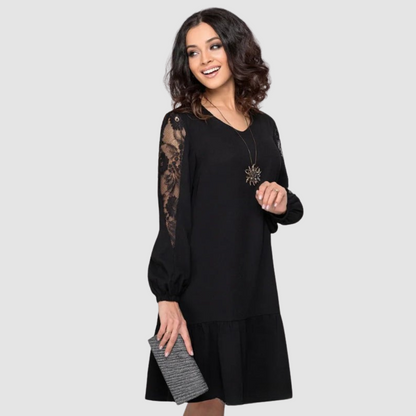 Vestido Midi Con Mangas De Paneles Transparentes Para Mujer | Ideal Para Uso Diario Y Eventos Sociales