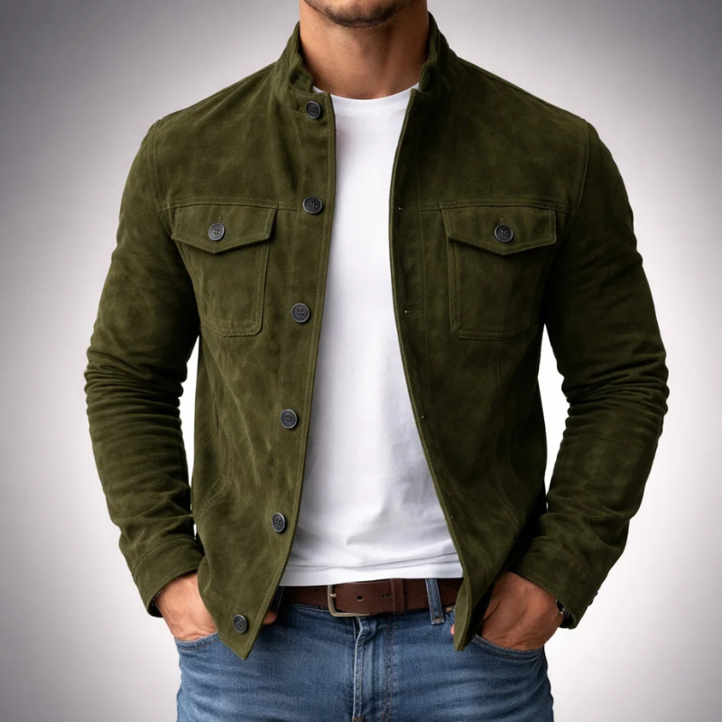 Chaqueta Con Cierre De Botones Y Bolsillos Con Solapa Para Hombre | Ideal Para Uso Diario