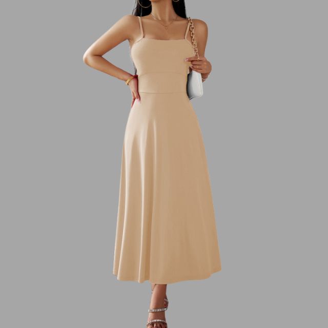 Vestido Midi Swing Con Corte Línea A Y Silueta Fluida Para Mujer | Ideal Para Uso Diario