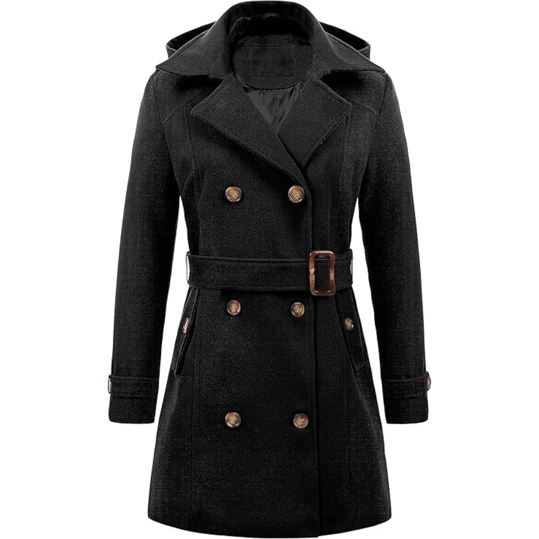 Abrigo De Invierno Tipo Trench Con Doble Botonadura Para Mujer | Ideal Para Invierno