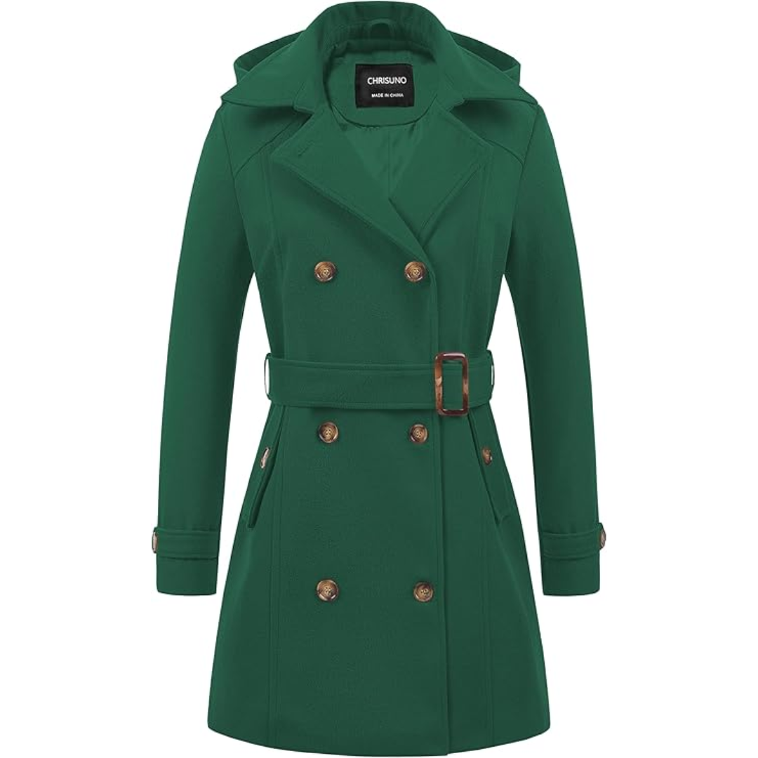 Abrigo De Invierno Tipo Trench Con Doble Botonadura Para Mujer | Ideal Para Invierno