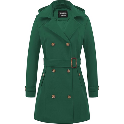 Abrigo De Invierno Tipo Trench Con Doble Botonadura Para Mujer | Ideal Para Invierno