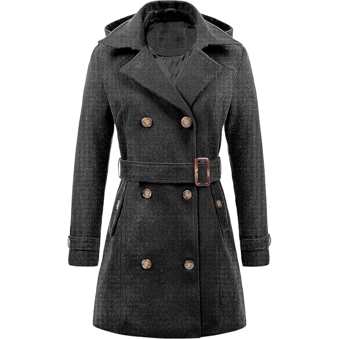 Abrigo De Invierno Tipo Trench Con Doble Botonadura Para Mujer | Ideal Para Invierno