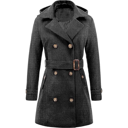Abrigo De Invierno Tipo Trench Con Doble Botonadura Para Mujer | Ideal Para Invierno