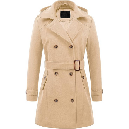 Abrigo De Invierno Tipo Trench Con Doble Botonadura Para Mujer | Ideal Para Invierno