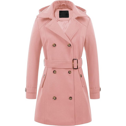Abrigo De Invierno Tipo Trench Con Doble Botonadura Para Mujer | Ideal Para Invierno
