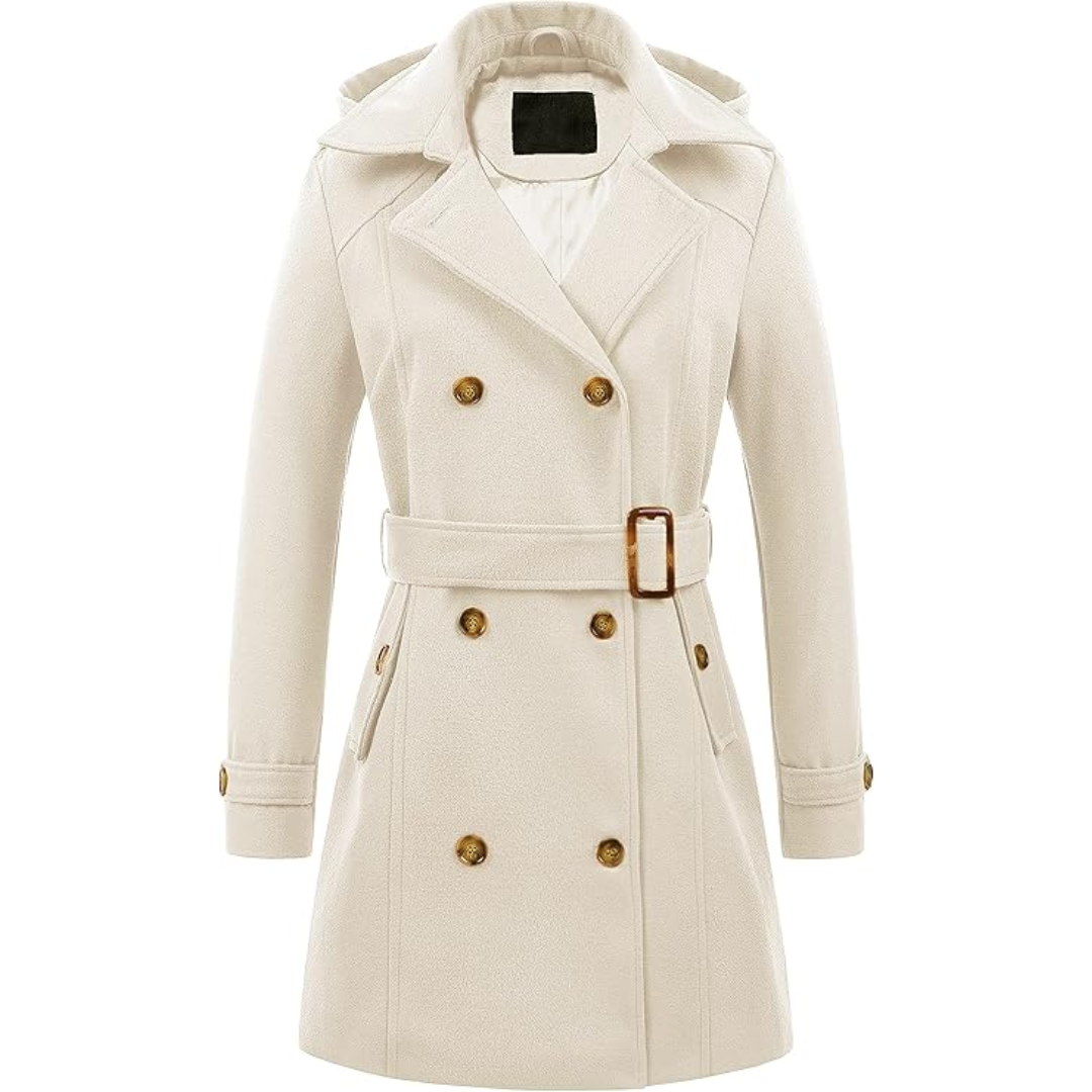 Abrigo De Invierno Tipo Trench Con Doble Botonadura Para Mujer | Ideal Para Invierno