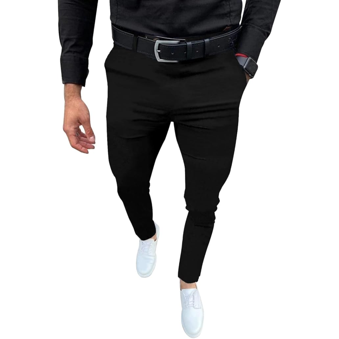 Pantalón Slim Fit con Bolsillos Laterales y Traseros para Hombre | Ideal para Entornos Profesionales y Uso Diario