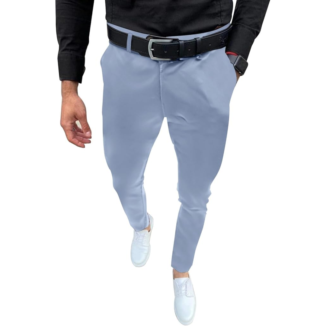 Pantalón Slim Fit con Bolsillos Laterales y Traseros para Hombre | Ideal para Entornos Profesionales y Uso Diario
