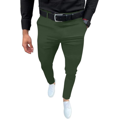 Pantalón Slim Fit con Bolsillos Laterales y Traseros para Hombre | Ideal para Entornos Profesionales y Uso Diario