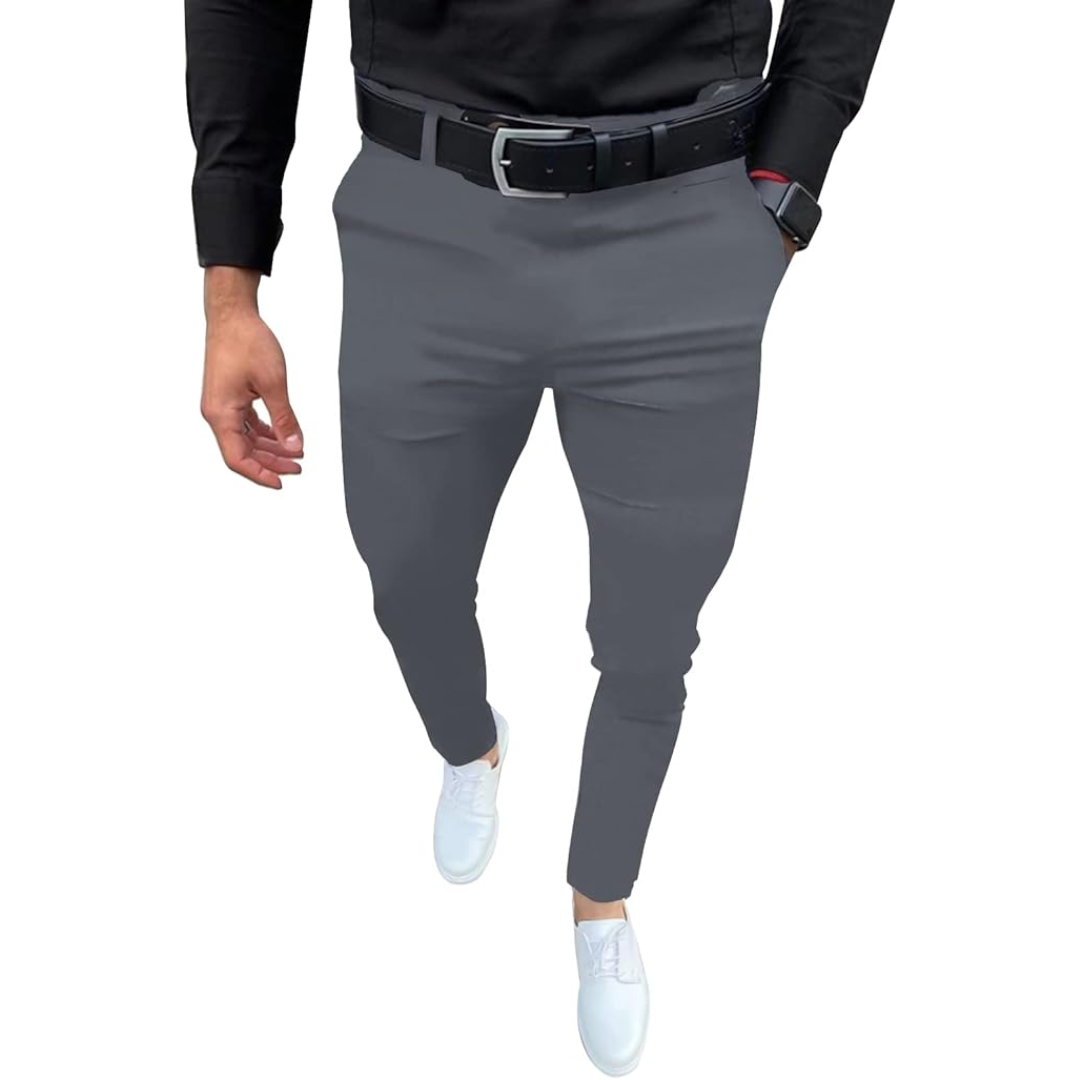 Pantalón Slim Fit con Bolsillos Laterales y Traseros para Hombre | Ideal para Entornos Profesionales y Uso Diario