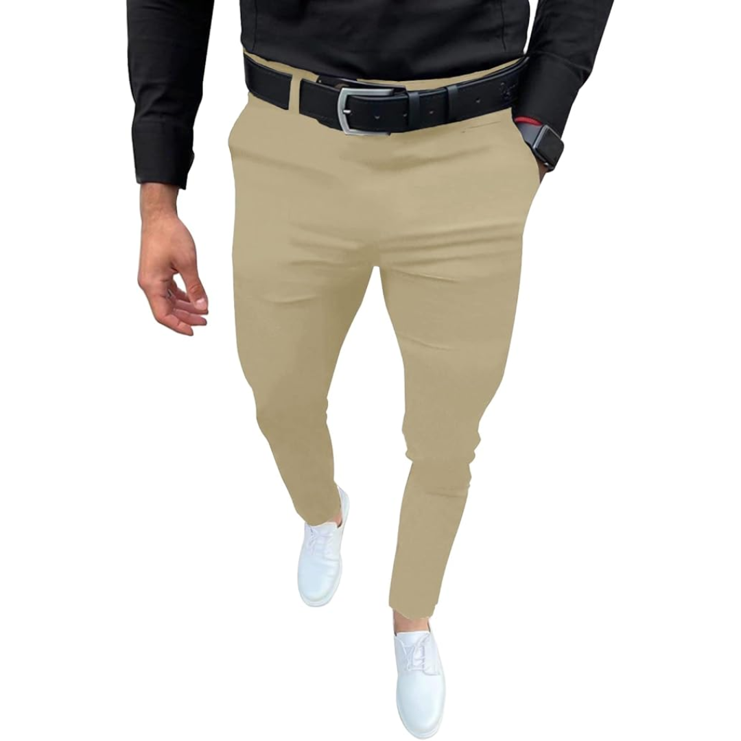 Pantalón Slim Fit con Bolsillos Laterales y Traseros para Hombre | Ideal para Entornos Profesionales y Uso Diario