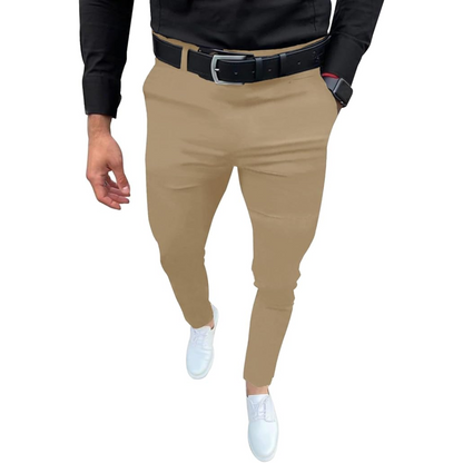 Pantalón Slim Fit con Bolsillos Laterales y Traseros para Hombre | Ideal para Entornos Profesionales y Uso Diario