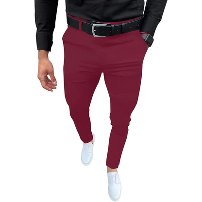 Pantalón Slim Fit con Bolsillos Laterales y Traseros para Hombre | Ideal para Entornos Profesionales y Uso Diario