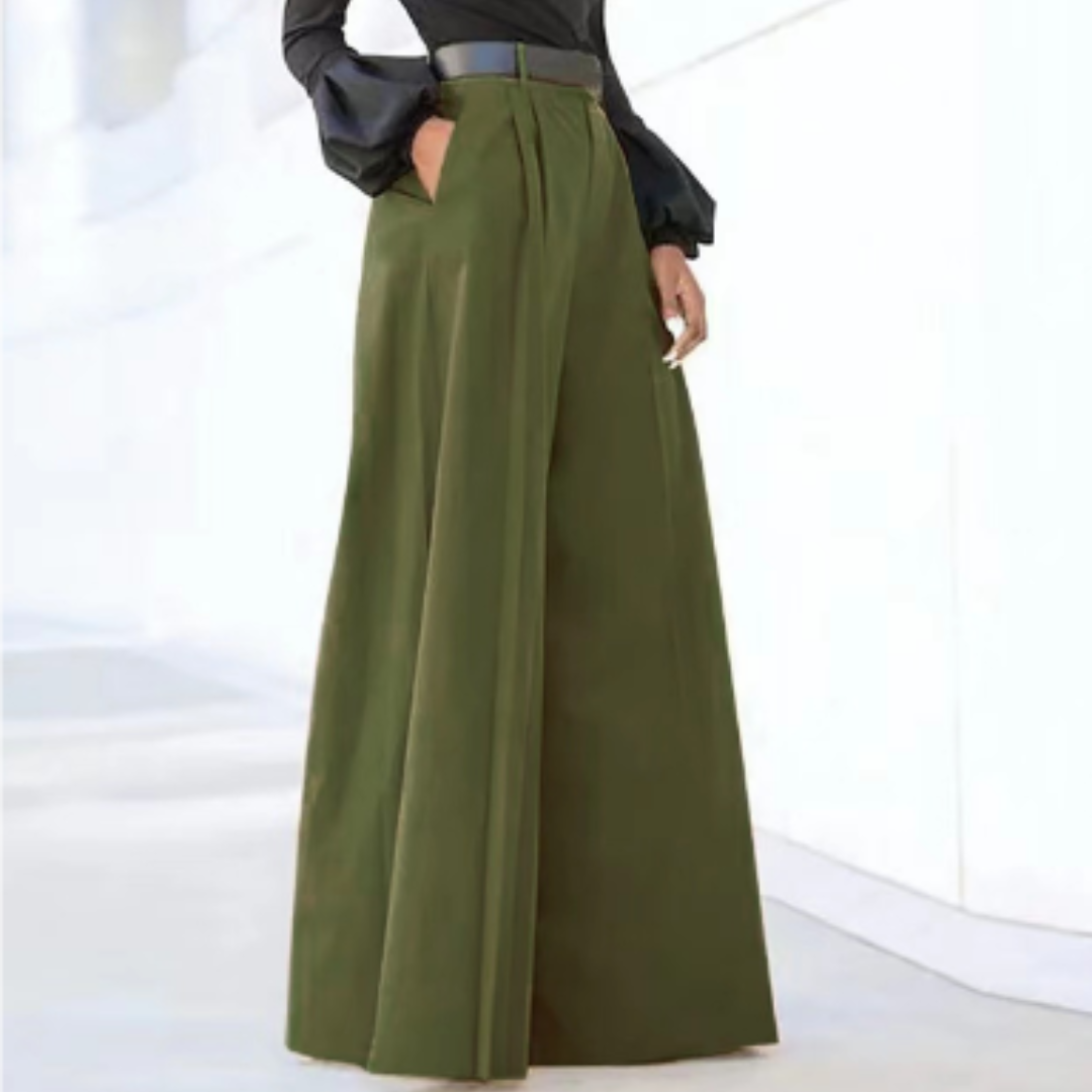 Pantalón De Talle Alto Con Corte Amplio Para Mujer | Ideal Para Uso Diario