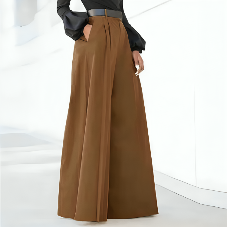Pantalón De Pierna Ancha Con Cintura Alta Para Mujer | Ideal Para Uso Diario