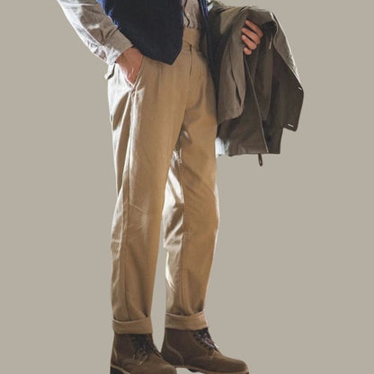 Pantalones Para Hombre Con Corte Recto Y Pliegues Frontales Para Hombre | Ideal Para Uso Diario