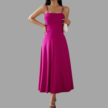 Vestido Midi Swing Con Corte Línea A Y Silueta Fluida Para Mujer | Ideal Para Uso Diario