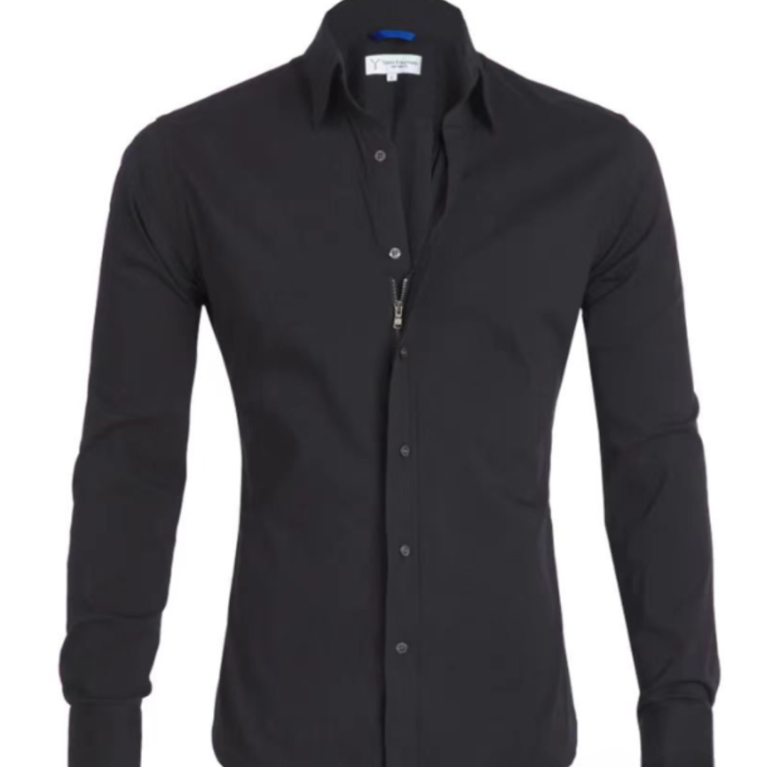 Camisa Con Cuello Abotonado Y Corte Ajustado Para Hombre | Ideal Para Uso Diario Y Entornos Profesionales