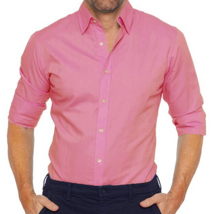 Camisa Con Cuello Abotonado Y Corte Ajustado Para Hombre | Ideal Para Uso Diario Y Entornos Profesionales