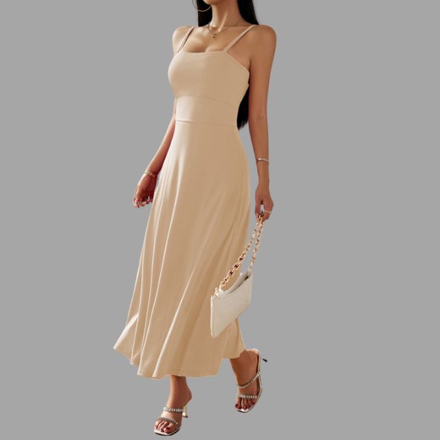 Vestido Midi Swing Con Corte Línea A Y Silueta Fluida Para Mujer | Ideal Para Uso Diario