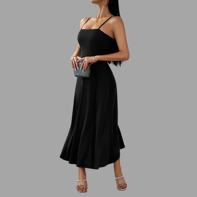 Vestido Midi Swing Con Corte Línea A Y Silueta Fluida Para Mujer | Ideal Para Uso Diario