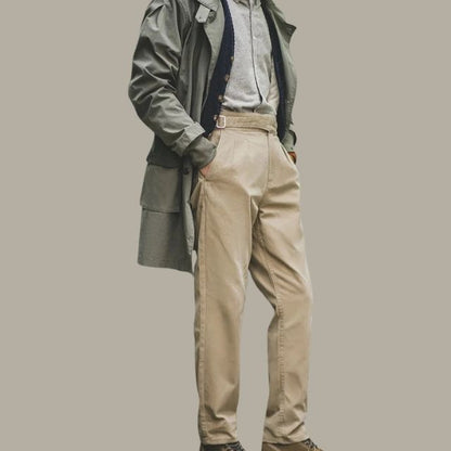 Pantalón Gurkha Con Pliegues Y Corte Recto Para Adultos | Ideal Para Uso Diario Profesional O Informal