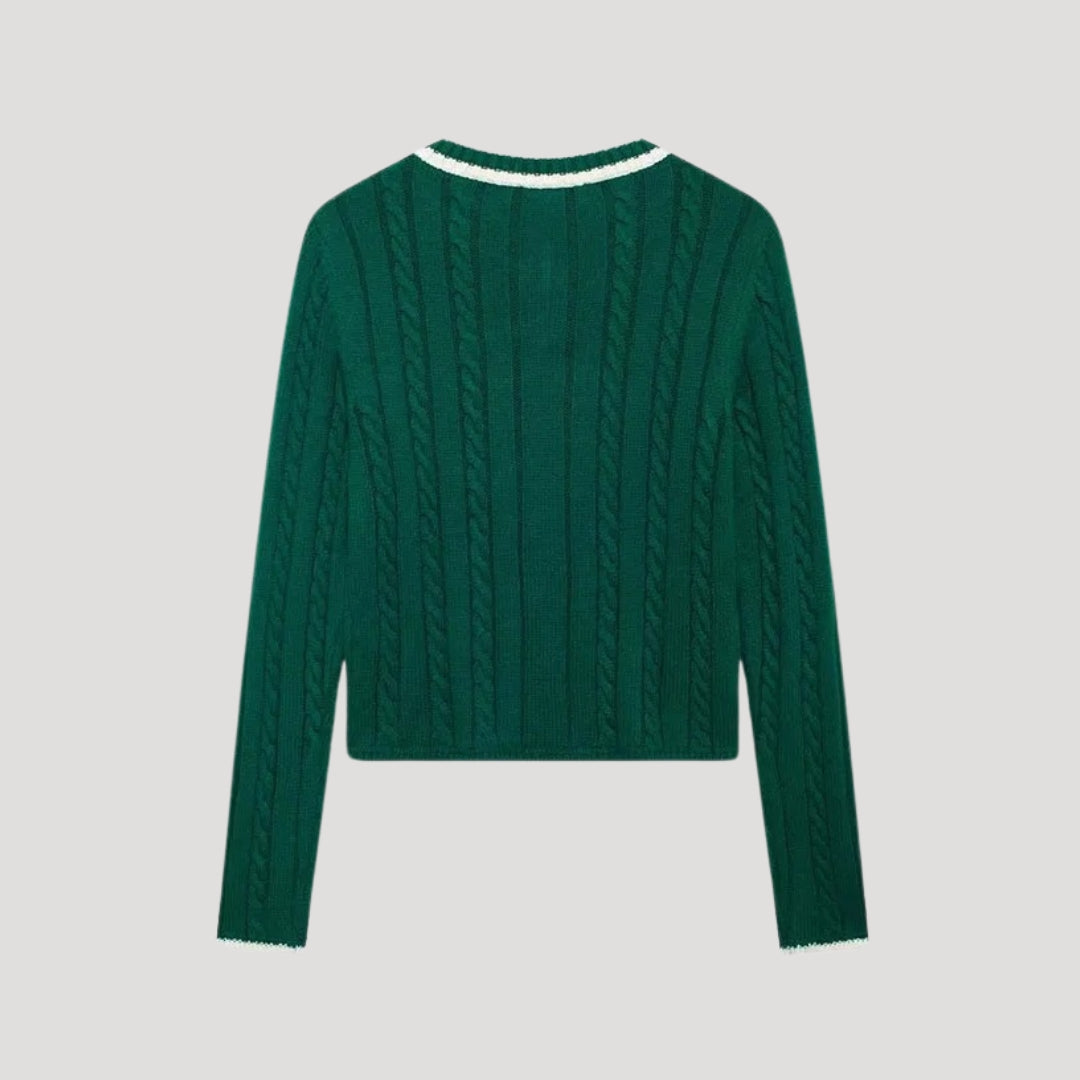 Jersey Con Cuello En V Y Diseño De Trenzas Para Mujer | Ideal Para Uso Diario