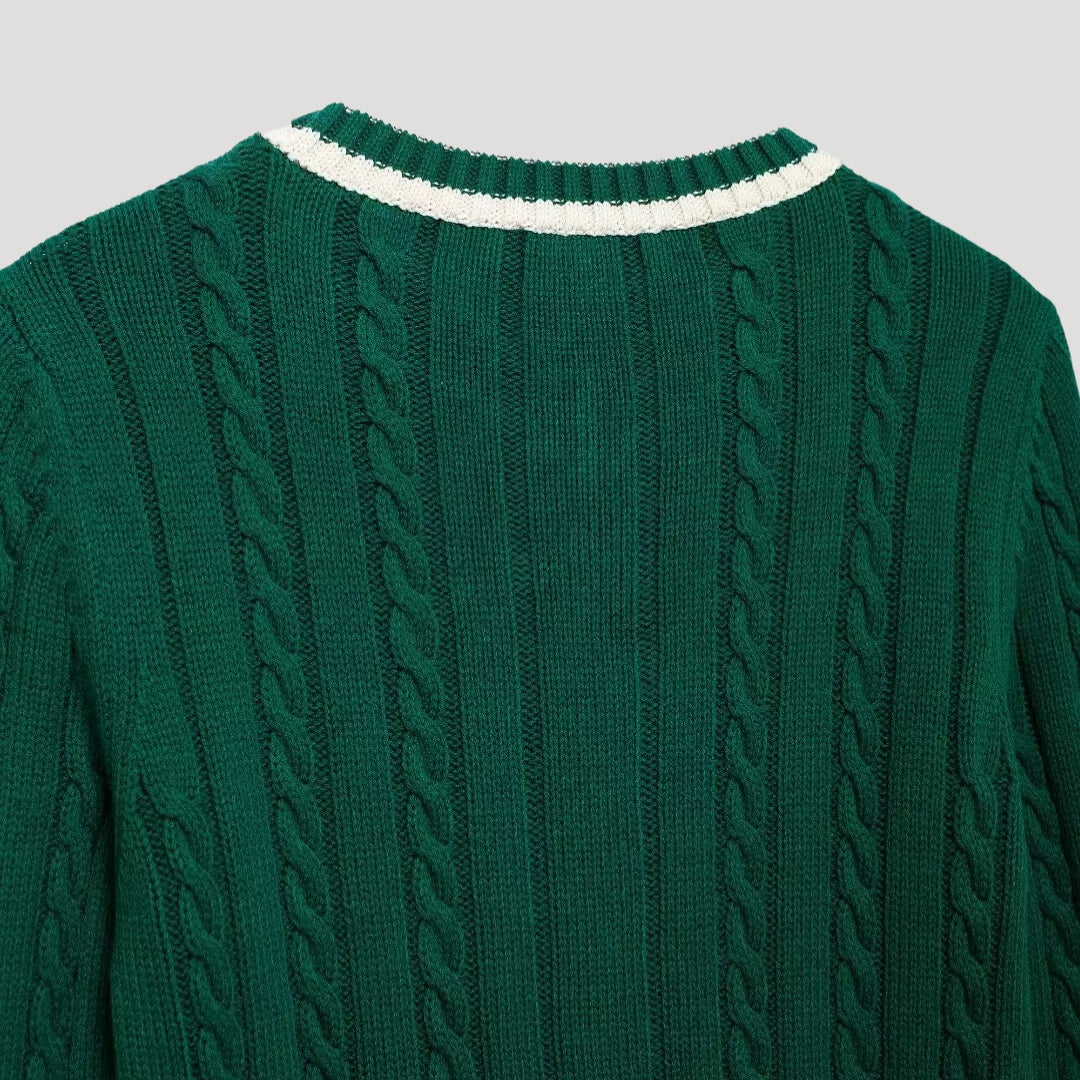 Jersey Con Cuello En V Y Diseño De Trenzas Para Mujer | Ideal Para Uso Diario