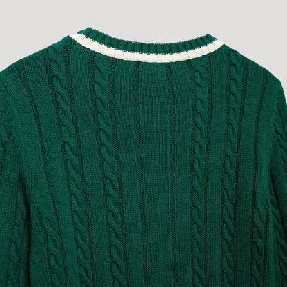 Jersey Con Cuello En V Y Diseño De Trenzas Para Mujer | Ideal Para Uso Diario