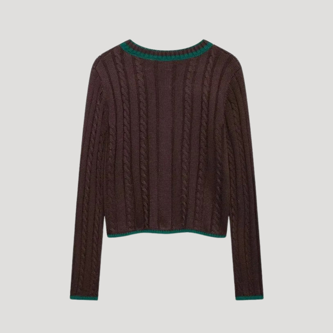 Jersey Con Cuello En V Y Diseño De Trenzas Para Mujer | Ideal Para Uso Diario
