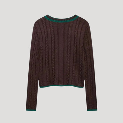 Jersey Con Cuello En V Y Diseño De Trenzas Para Mujer | Ideal Para Uso Diario