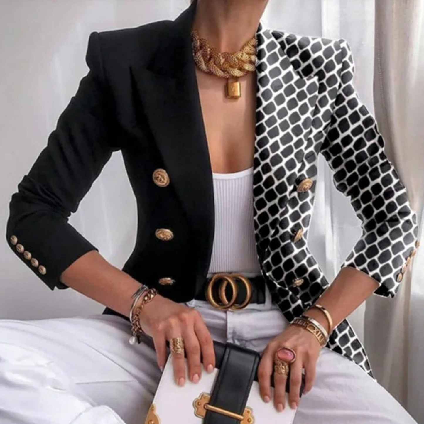 Blazer Ajustado De Manga Larga Para Mujer | Ideal Para Uso Diario O Semi-Formal