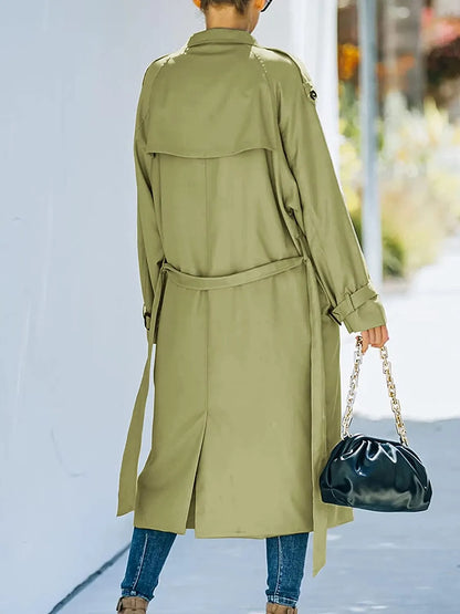 Trench-Coat Recto Para Mujer con Cinturón Ajustable y Revers Clásicos | Ideal Para Uso Diario y Versátil