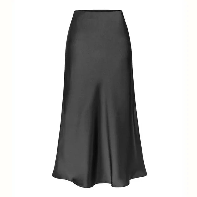 Falda Midi con Corte A-Línea y Cintura Fija para Mujer | Ideal para Uso Diario o Salidas