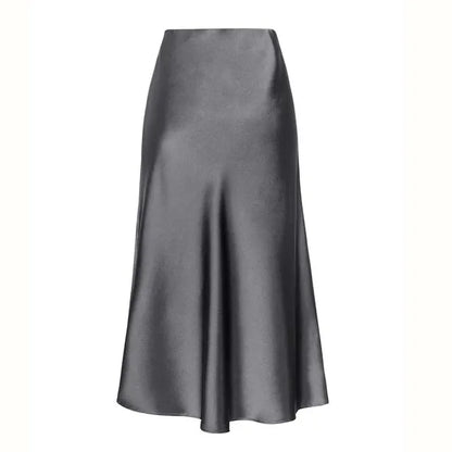 Falda Midi con Corte A-Línea y Cintura Fija para Mujer | Ideal para Uso Diario o Salidas