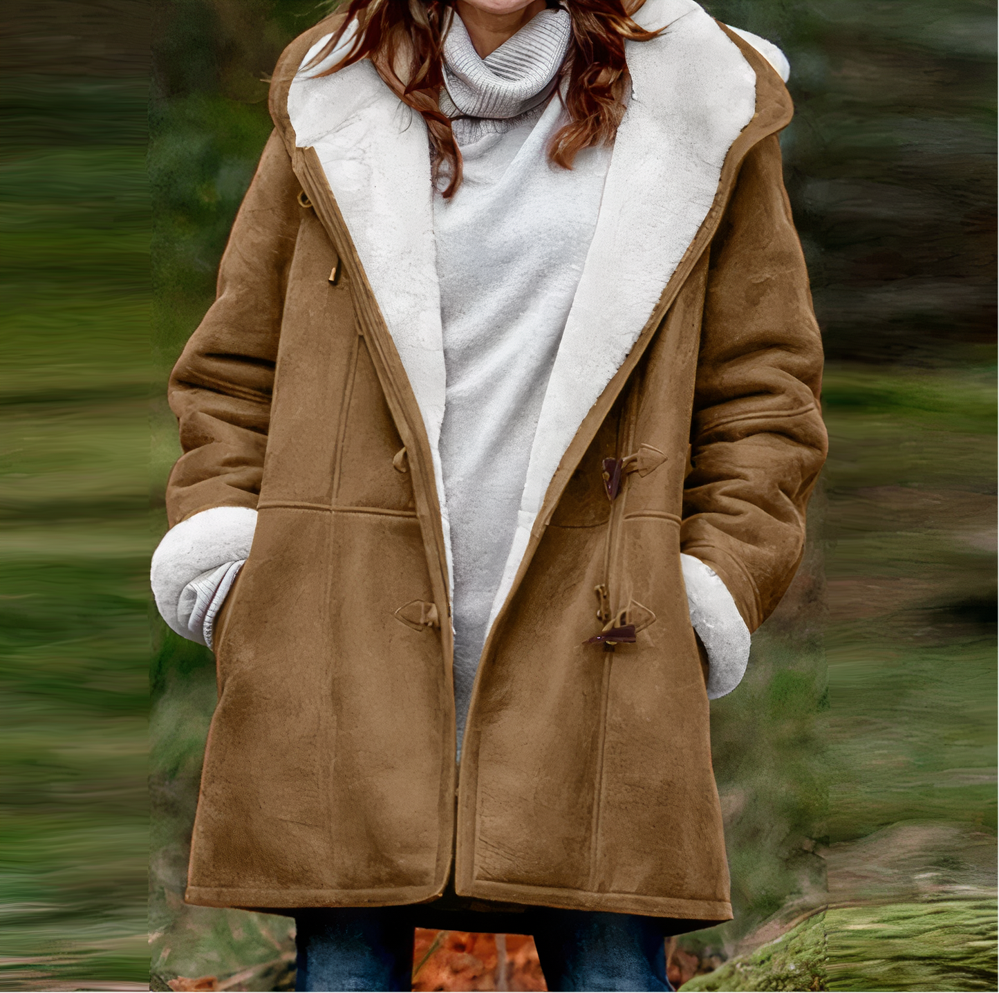 Manteau long pour femme avec fermeture frontale | Idéal pour la saison d'hiver