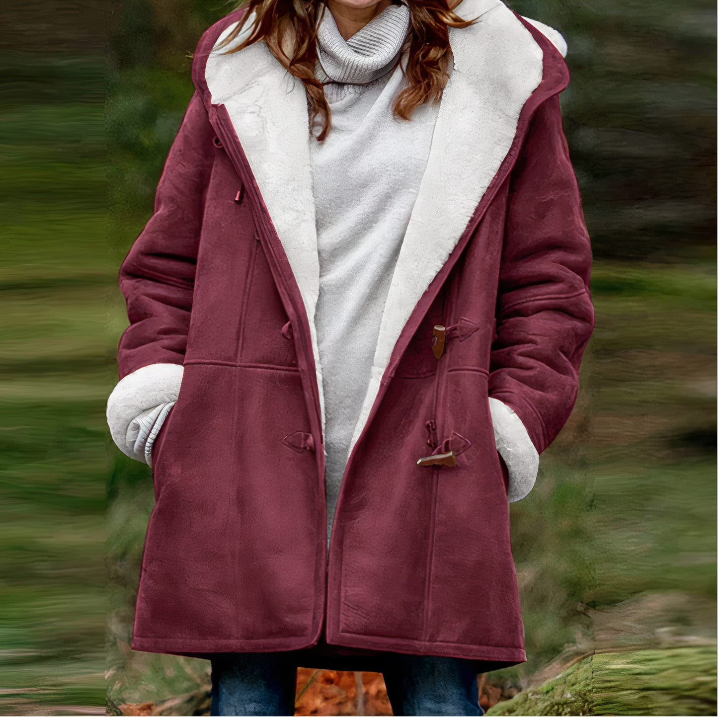 Manteau long pour femme avec fermeture frontale | Idéal pour la saison d'hiver