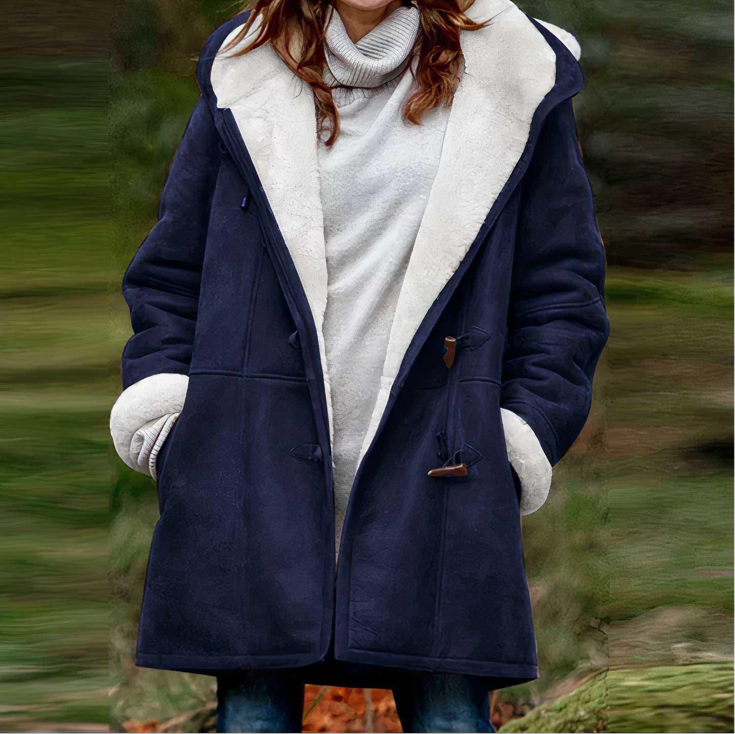 Manteau long pour femme avec fermeture frontale | Idéal pour la saison d'hiver