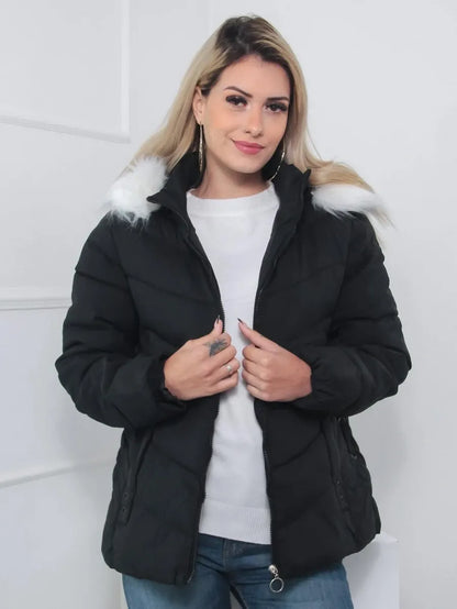 Chaqueta Acolchada con Capucha Desmontable para Mujer | Ideal para Invierno
