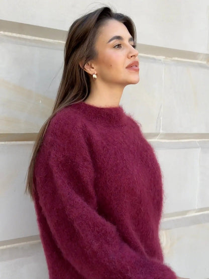Jersey de Corte Suelto con Cuello Redondo para Mujer | Ideal para Uso Diario en Cualquier Temporada
