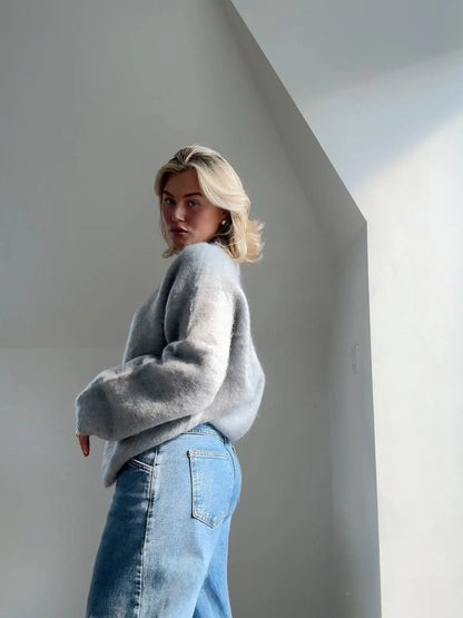 Jersey de Corte Suelto con Cuello Redondo para Mujer | Ideal para Uso Diario en Cualquier Temporada