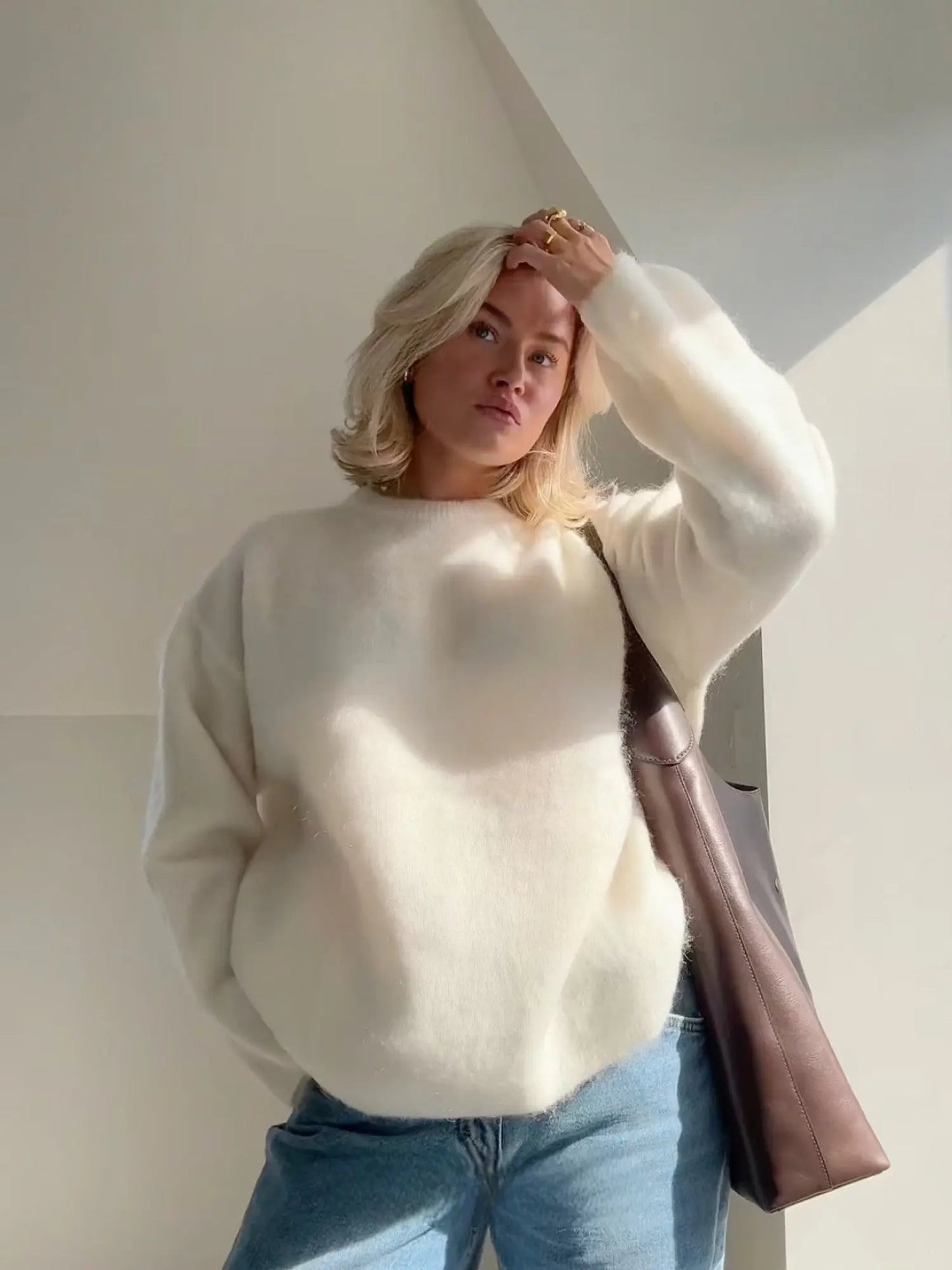Jersey de Corte Suelto con Cuello Redondo para Mujer | Ideal para Uso Diario en Cualquier Temporada