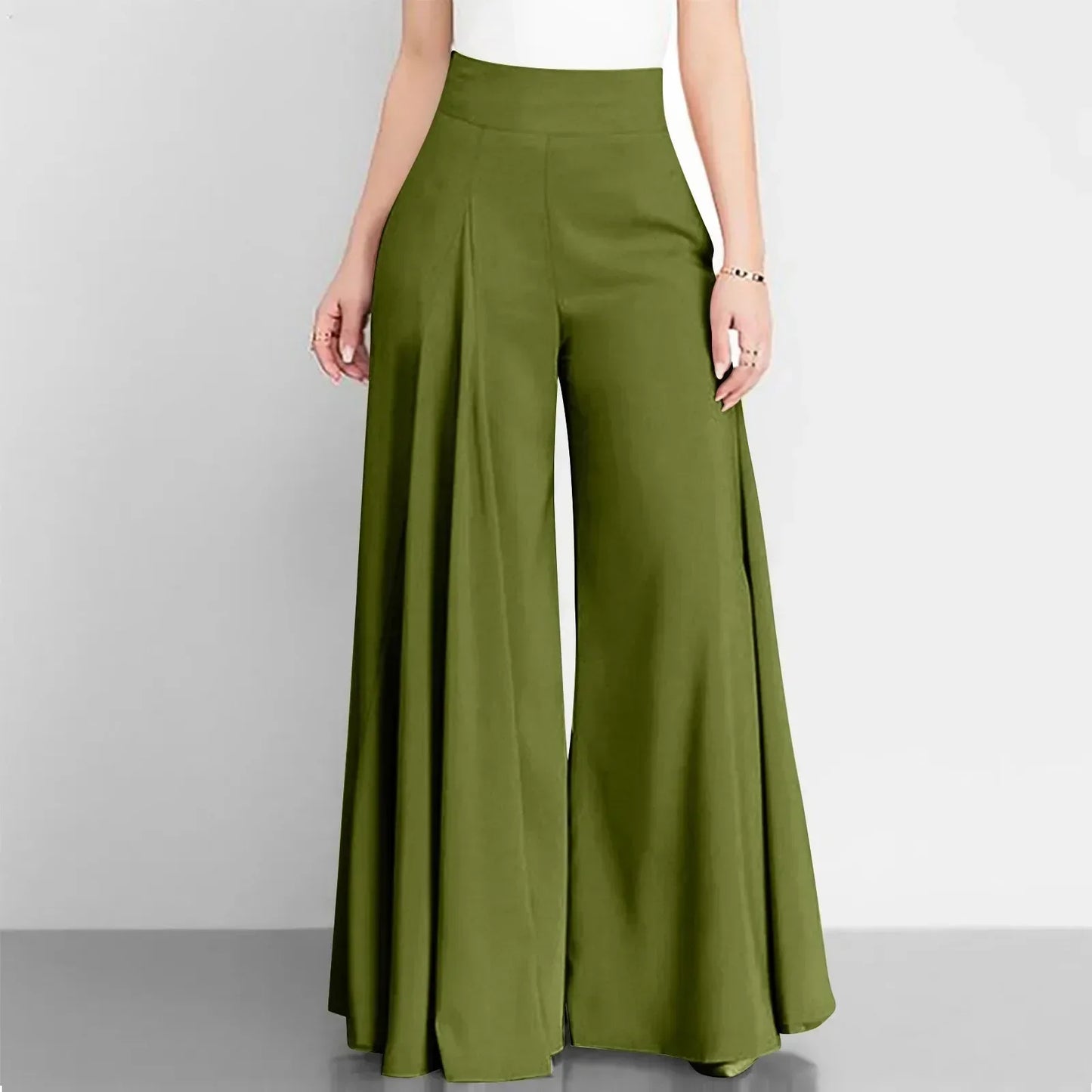 Pantalón Con Cintura Elástica Y Pierna Ancha Para Mujer | Ideal Para Uso Diario O Profesional