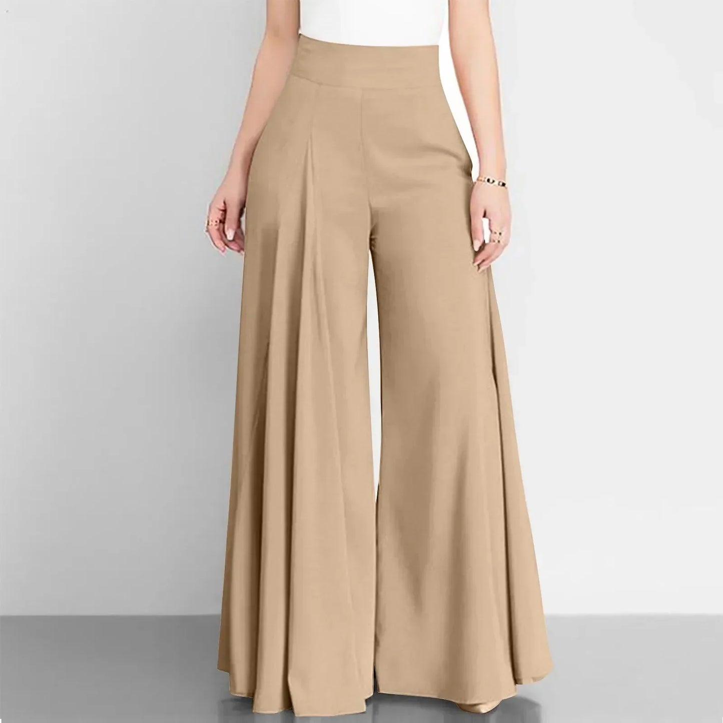 Pantalón Con Cintura Elástica Y Pierna Ancha Para Mujer | Ideal Para Uso Diario O Profesional