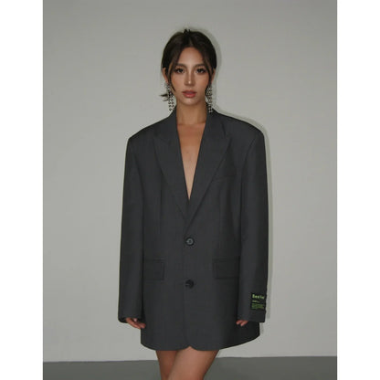 Blazer con Corte Suelto y Hombros Anchos para Mujer | Ideal para Uso Diario y Profesional
