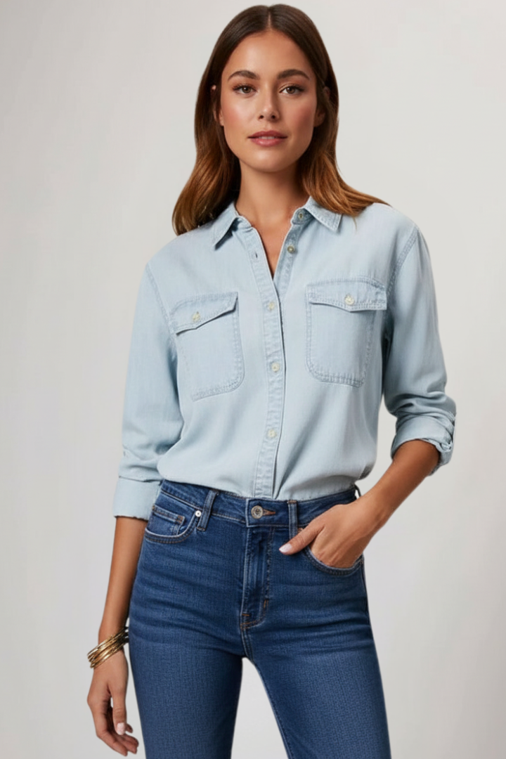 Camisa Con Cierre Abotonado Frontal Y Corte Recto Para Mujer | Ideal Para Actividades Diarias Y Salidas