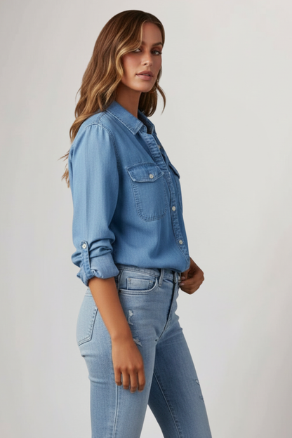 Camisa Con Cierre Abotonado Frontal Y Corte Recto Para Mujer | Ideal Para Actividades Diarias Y Salidas
