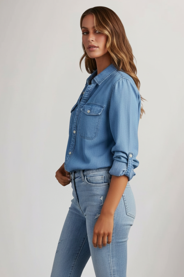 Camisa Con Cierre Abotonado Frontal Y Corte Recto Para Mujer | Ideal Para Actividades Diarias Y Salidas