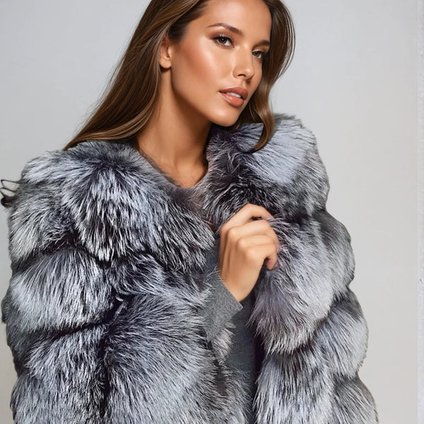 Chaqueta con Acabado de Pelo Sintético para Mujer | Ideal para Eventos y Uso Urbano